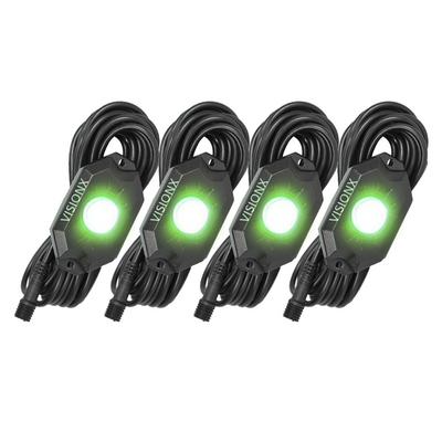 Vision X Lighting LED Rock Light 4 Pod Kit (Green) - 9929323